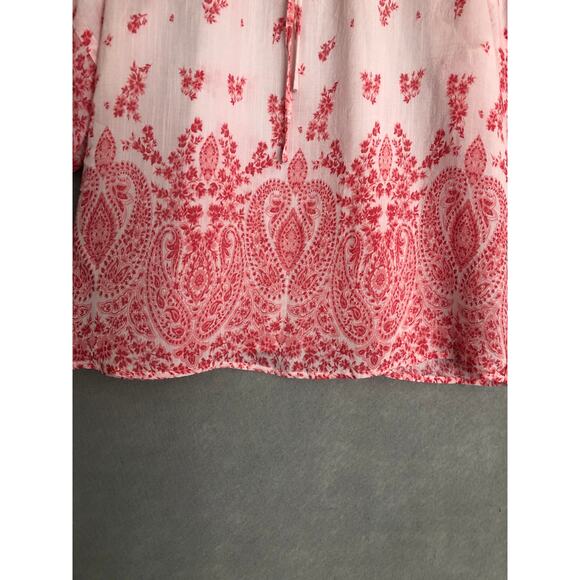 Nanette LePore Women's Medium Puff Sleeve Tie Front Top Red NEW - Picture 4 of 6